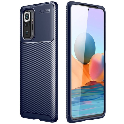 Xiaomi Redmi Note 10 Pro/Redmi Note 10 Pro Max carbon fiber silikonowy etui na plecki, (Niebieski)