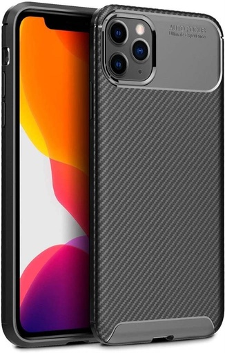 Apple iPhone 12/12 Pro carbon fiber silikonowy etui na plecki (Czarny)