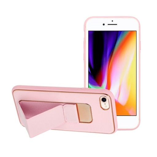 Apple iPhone 7/8/SE 2020/ SE 2022 skóra etui ochronne wysuwany ze stojakiem, magnetyczny uchwyt samochodowy kompatybilny (Różowy)