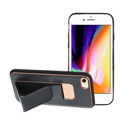 Apple iPhone 7/8/SE 2020/ SE 2022 skóra etui ochronne wysuwany ze stojakiem, magnetyczny uchwyt samochodowy kompatybilny (Czarny)
