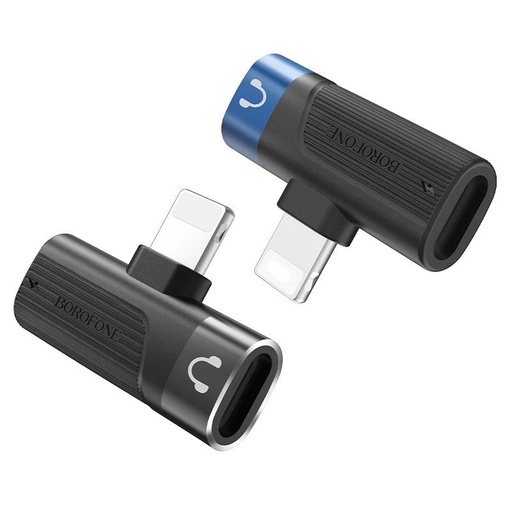 Borofone BV14 lightning adapter, Dual Lightning cyfrowy audio konverter, czarny