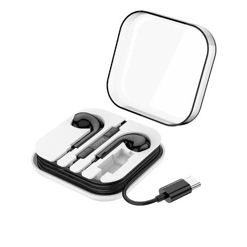 Hoco M1 Max headset (type-c), przewodowy słuchawki Type-C ze złączem i z mikrofonem, czarny