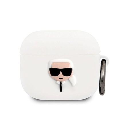 Apple AirPods 3 Karl Lagerfeld Karl Head pro etui (Biały) – KLACA3SILKHWH
