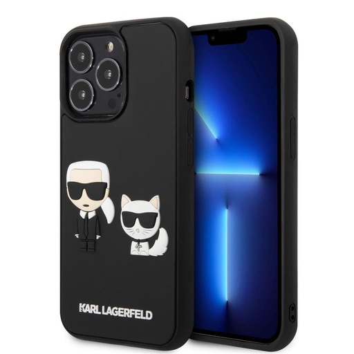 Apple iPhone 13 Pro Max Karl Lagerfeld & Choupette 3D silikonowy etui na plecki (Czarny - KLHCP13X3DRKCK)