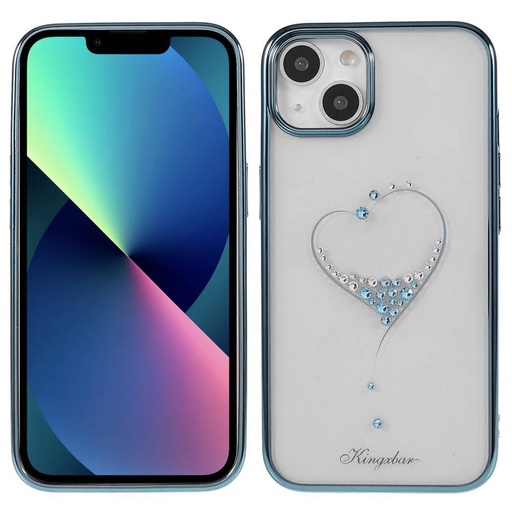 Apple iPhone 13 Kingxbar wish series Swarovski z kamieniami etui na plecki (Niebieski)