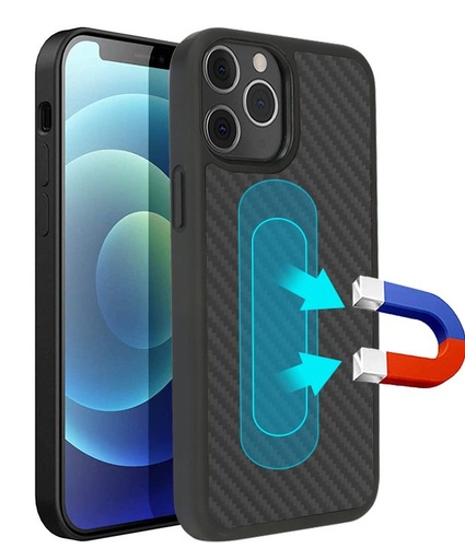 Apple iPhone 13 Pro aramid carbon magsafe wstrząsoodporny etui na plecki (Czarny)