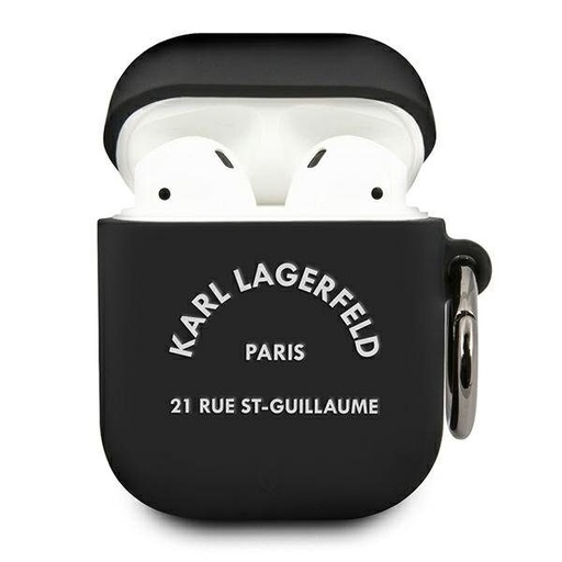 Apple AirPods 1/2 Karl Lagerfeld Rue St Guillaume etui (Czarny) – KLACA2SILRSGBK
