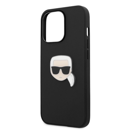 Apple iPhone 13 Pro Karl Lagerfeld PU Leather Karl Head etui (Czarny) – KLHCP13LPKMK