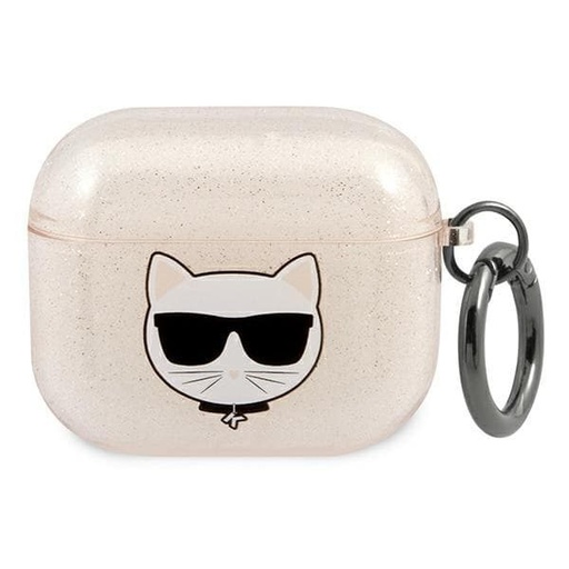 Apple AirPods 3 Karl Lagerfeld Choupette Glitter etui (Złoty) – KLA3UCHGD