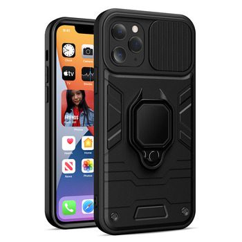 Apple iPhone 7 / iPhone 8 / iPhone SE 2020 / iPhone SE 2022 ring lens z osłoną aparatu etui na plecki (Czarny)
