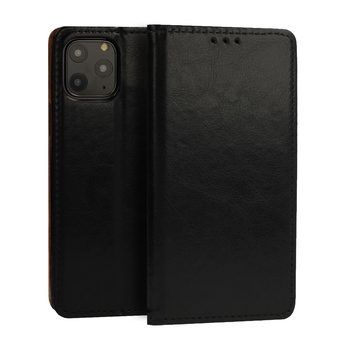 Apple iPhone 13 oryginalny skóra etui z klapką (Czarny)