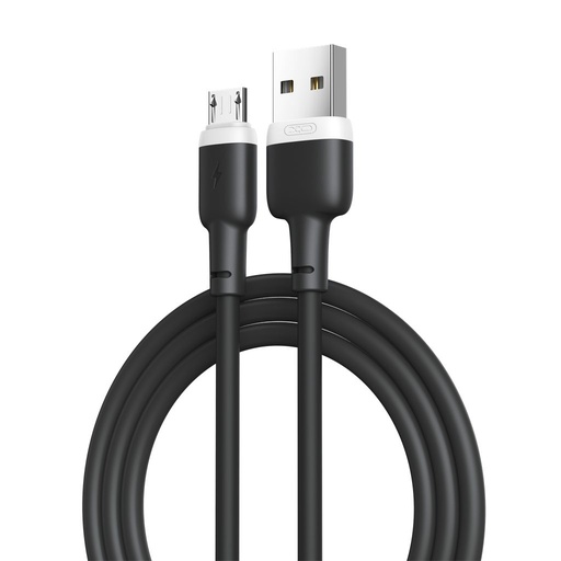 XO NB208 micro USB kabel do transmisji danych (Czarny) – miękki silikonowy pokrycie
