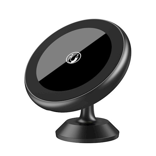 XO CX009 magnetyczny samochodowy uchwyt na telefon, na deskę rozdzielczą przyklejany , bezprzewodowy z ładowaniem (max 15W), czarny