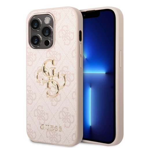 Apple iPhone 14 Pro Max Guess PU 4G Metal Logo etui (Różowy) - GUHCP14X4GMGGR