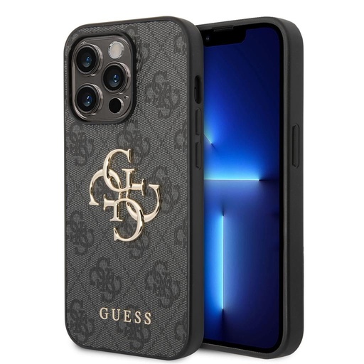 Apple iPhone 14 Pro Max Guess PU 4G Metal Logo etui (Brązowy) - GUHCP14X4GMGBR