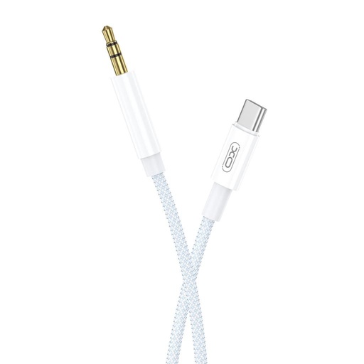 XO NB-R211B USB-C–3.5 mm audio kabel (Biały–Niebieski)