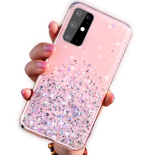 Samsung Galaxy S22 glue glitter etui na plecki (Różowy)