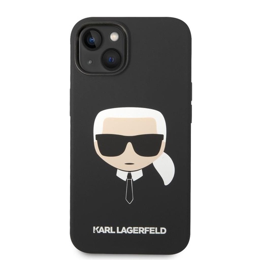 Apple iPhone 14 Karl Lagerfeld MagSafe Compatible Liquid Silicone Karl Head etui (Czarny) – KLHMP14SSLKHBK