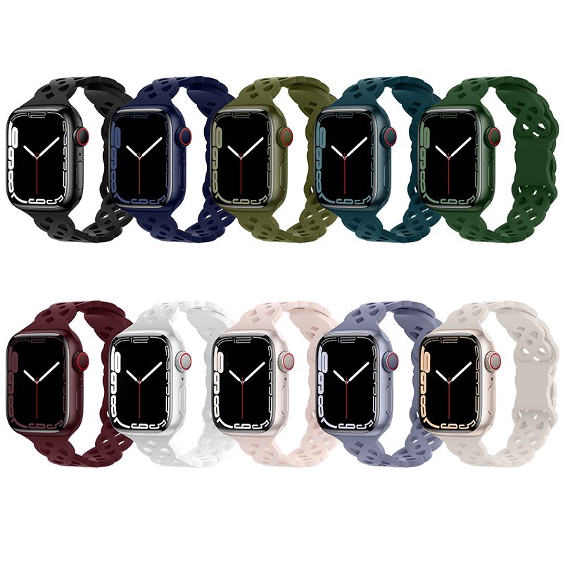 Apple Watch 42 / 44 / 45 / 49 mm Hoco WA09 rhombus flexibilis szíj fekete