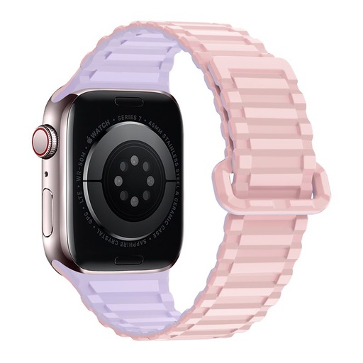 Apple Watch 42 / 44 / 45 / 49 mm Hoco WA06 elastyczny magnetyczny silikonowy pasek fioletowy