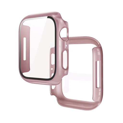 Apple Watch 7/Watch 8 41mm Hoco WS3 Shadow etui wbudowany ze szkłem hartowanym (Rosegold)