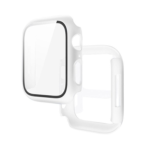 Apple Watch 7/Watch 8 45mm Hoco WS3 Shadow etui wbudowany ze szkłem hartowanym (Biały)