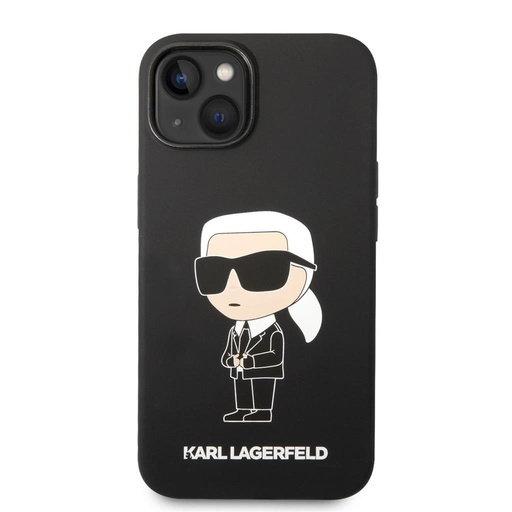 Apple iPhone 14 Karl Lagerfeld Liquid Silicone Ikoniczny NFT etui (Czarny) – KLHCP14SSNIKBCK