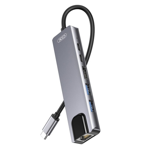 XO HUB013 6 az 1-ben Type-C stacja dokująca (Tranish) – HDMI, USB, PD ładowanie