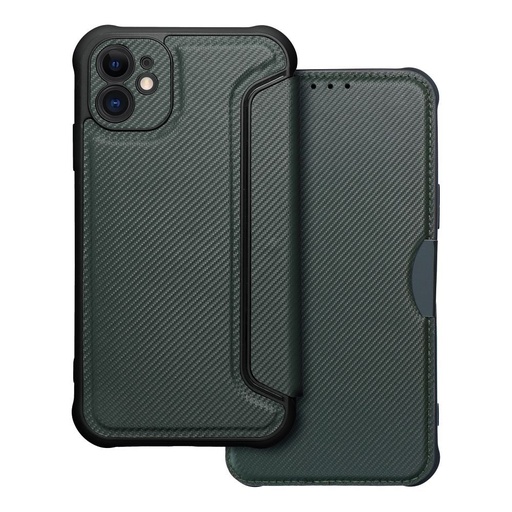 Apple iPhone 11 Razor magnetyczny wstrząsoodporny etui z klapką (Zielony)