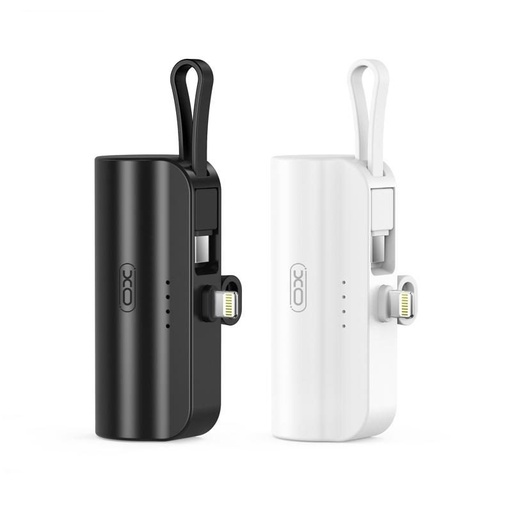 XO PB304 power bank 3300 mAh (Czarny) – mini, ekran, stojak, wbudowany USB-C kabel