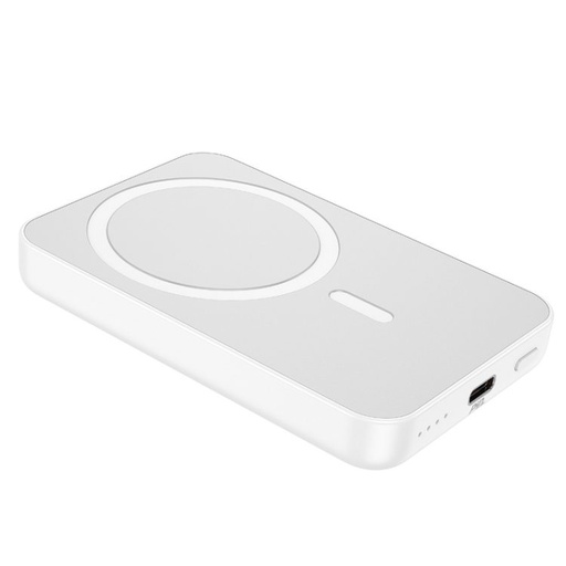 Hoco J109 5000 mAh o pojemności powerbank, type-c ze złączem, magsafe z ładowaniem (20W o mocy) biały