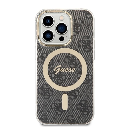 Apple iPhone 14 Pro Guess 4G IML MagSafe etui (Czarny) - GUHMP14LH4STK