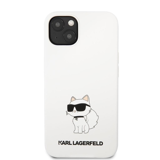 Apple iPhone 13 Karl Lagerfeld Liquid Silicone Choupette NFT etui (Biały) – KLHCP13MSNCHBCH