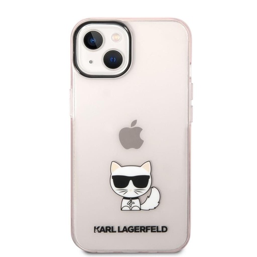 Apple iPhone 14 (Różowy) Karl Lagerfeld Choupette Logo etui - KLHCP14SCTTRI