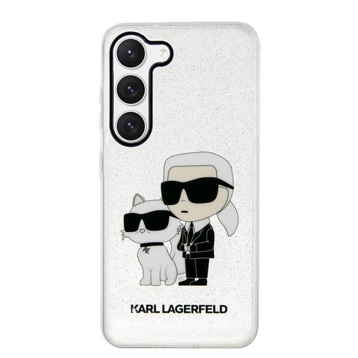 Samsung Galaxy S23+ Karl Lagerfeld IML Glitter Karl and Choupette NFT etui (Przezroczysty) – KLHCS23MHNKCTGT