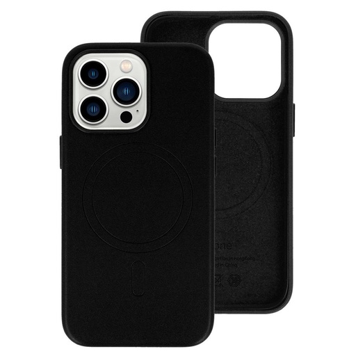 Apple iPhone 14 Pro magsafe leather etui na plecki (Czarny)
