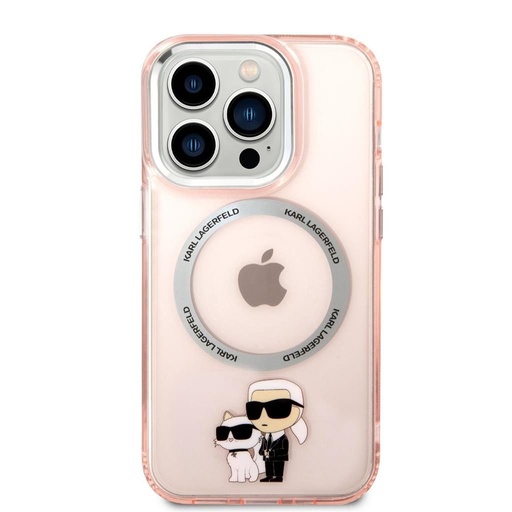 Apple iPhone 14 Pro Karl Lagerfeld MagSafe Compatible IML Karl and Choupette NFT etui (Różowy) – KLHMP14LHNKCIP