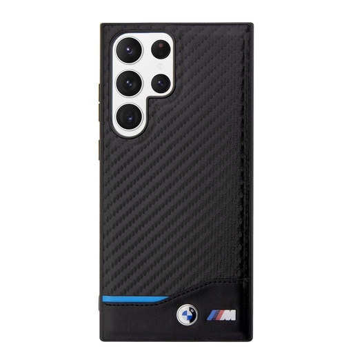 Samsung Galaxy S23 Ultra BMW M PU Carbon etui – Niebieski Line (Czarny) - BMHCS23L22NBCK