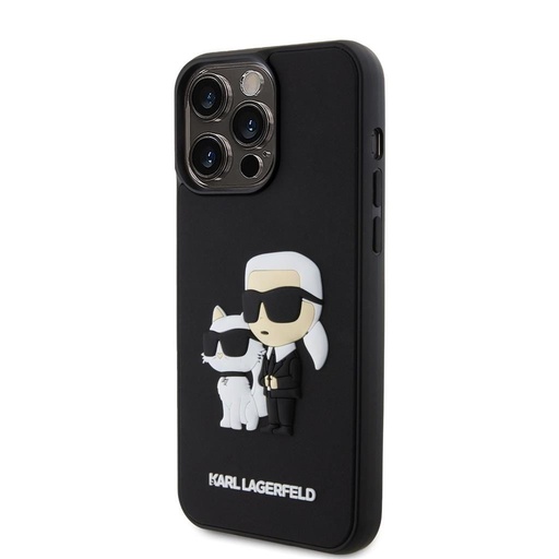 Apple iPhone 15 Pro Max Karl Lagerfeld 3D Karl & Choupette etui (Czarny) – KLHCP15X3DRKCNK