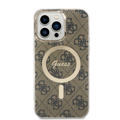 Apple iPhone 15 Pro Max Guess IML 4G MagSafe etui (Brązowy) - GUHMP15XH4STW