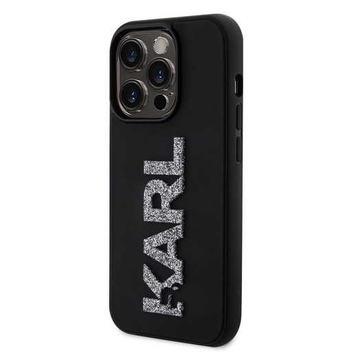 Apple iPhone 15 Pro Karl Lagerfeld 3D Glitter Karl etui (Czarny) – KLHCP15L3DMBKCK
