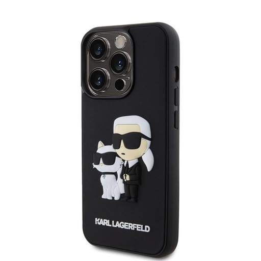 Apple iPhone 15 Pro Karl Lagerfeld 3D Karl & Choupette etui (Czarny) – KLHCP15L3DRKCNK