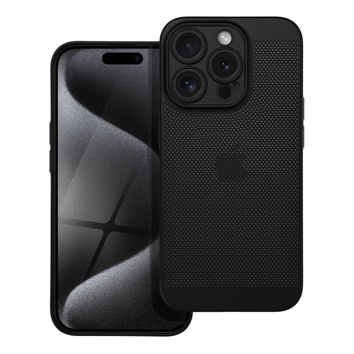 Apple iPhone 15 Pro Breezy perforowany plastik etui na plecki (Czarny)