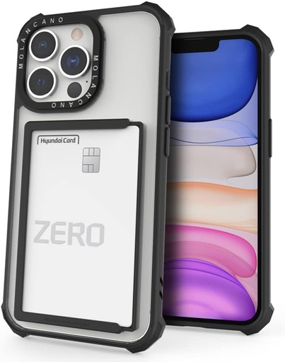 Apple iPhone 14 Pro Max MOLAN CANO HN7 wytrzymały etui na plecki z kieszenią na karty (Czarny)