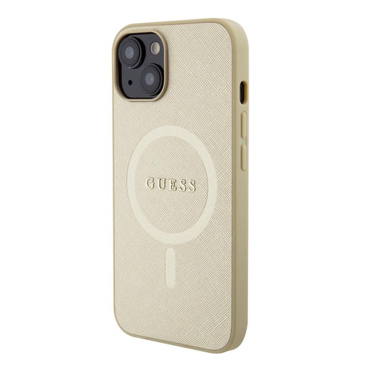 Apple iPhone 15 Plus Guess PU Saffiano MagSafe etui (Beżowy) - GUHMP15MPSAHMCB