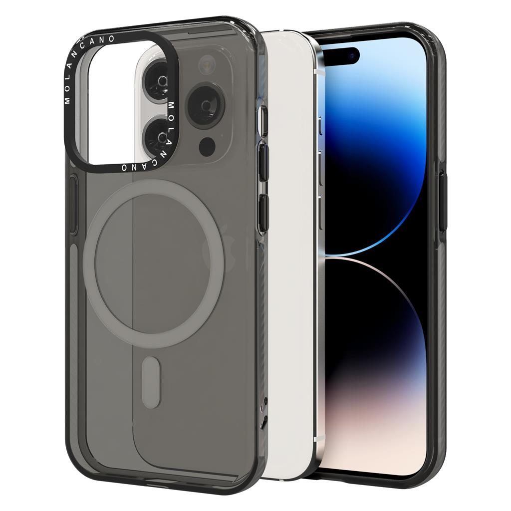 Apple iPhone 12 / iPhone 12 Pro MOLAN CANO rainbow TPU MAGSAFE hátlap tok (Fekete)