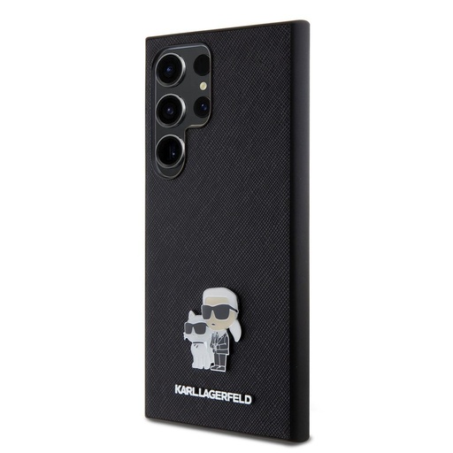 Samsung Galaxy S24 Ultra Karl Lagerfeld PU Saffiano Metal Karl and Choupette etui (Czarny) – KLHCS24LPSAKCMPK