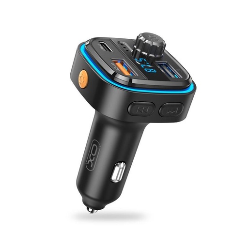 XO BCC08 FM transmitter, bluetooth, USB-C port, 3.1A, pendrive bement czarny