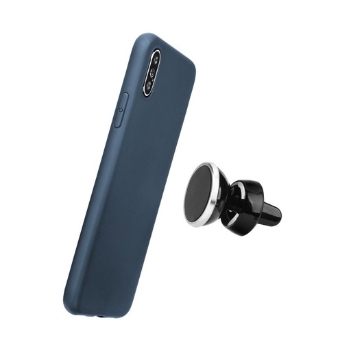 Samsung Galaxy A55 liquid silicone magnetyczny uchwyt samochodowy kompatybilny etui na plecki (Niebieski)