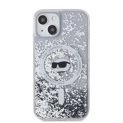 Apple iPhone 15 Karl Lagerfeld Liquid Glitter Choupette Head MagSafe etui (Przezroczysty) – KLHMP15SLGCHSGH